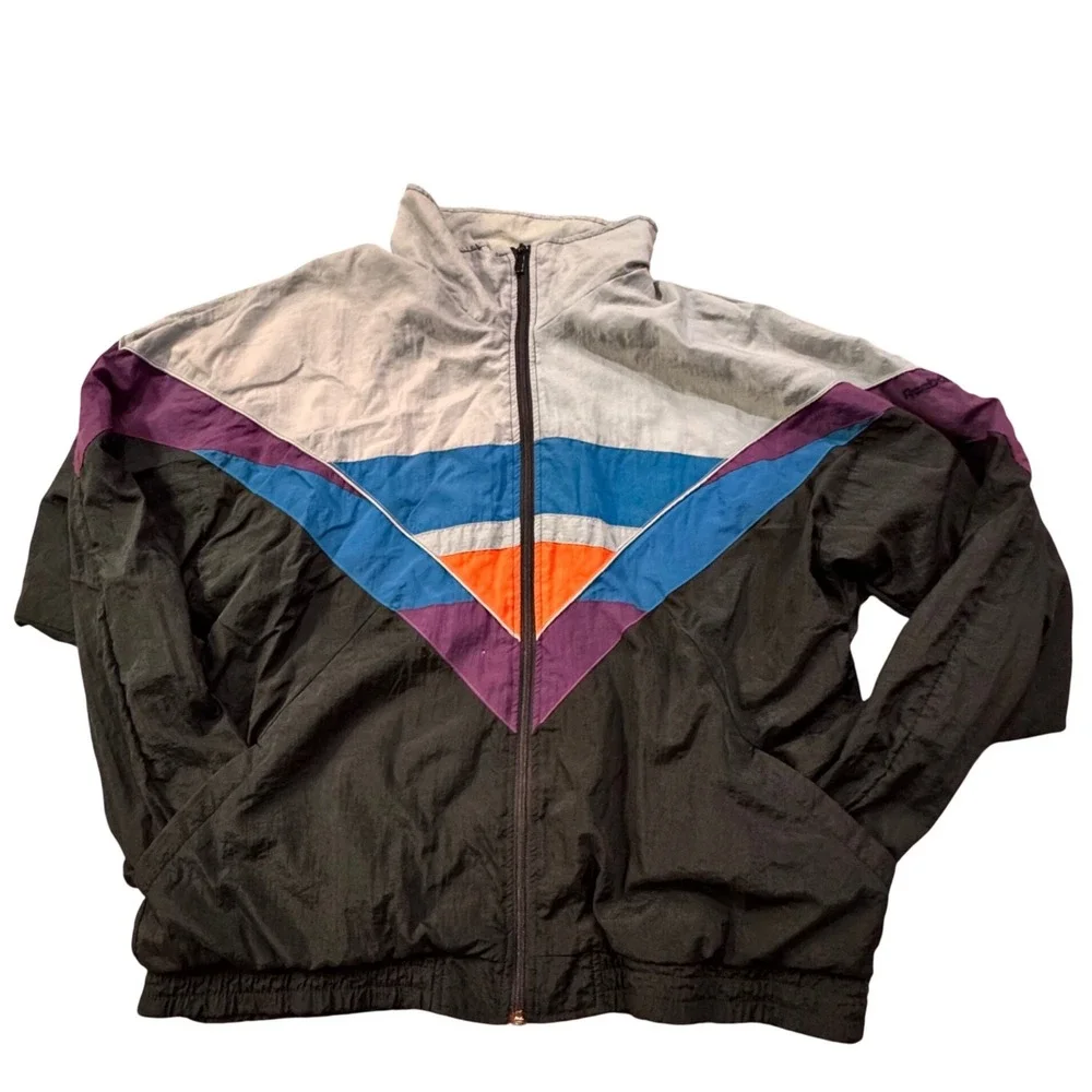 Vintage Reebok Colorblock Track‎ Jacket Windbreaker Retro Athletic Outerwear